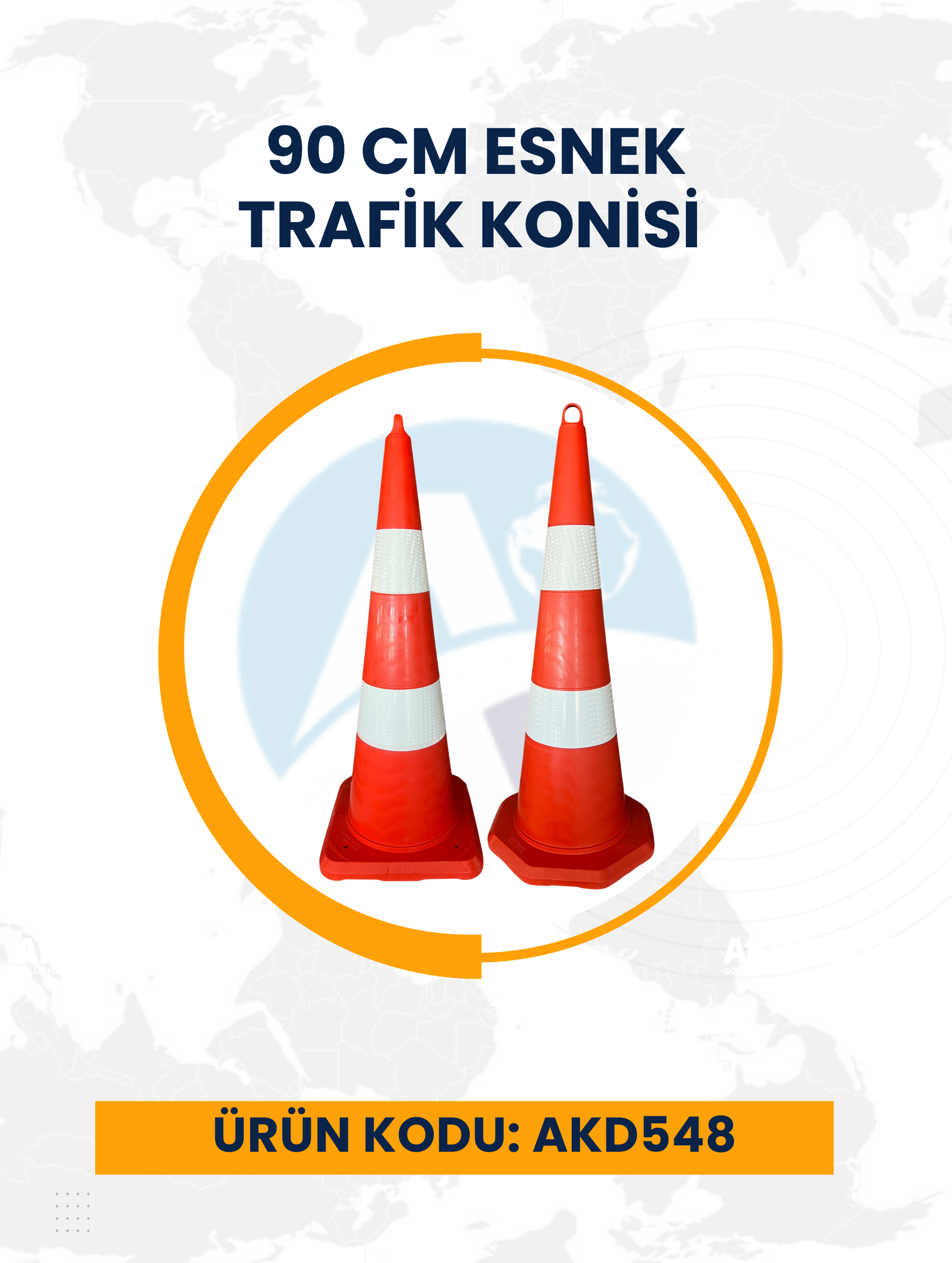 90 CM ESNEK TRAFİK KONİSİ